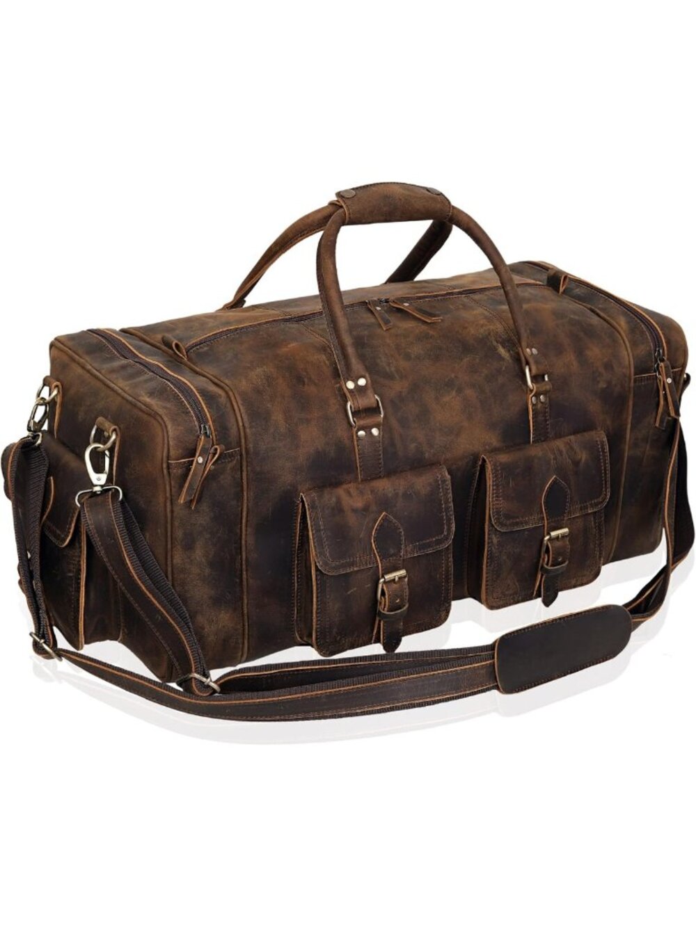 Spacious Leather Duffel Bag for Men | Travel, Gym, Weekend & Sports Holdall